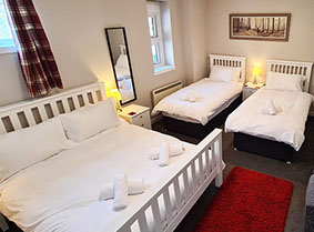 Family Room accommodation at Rooms on the High Street with private bathrooms