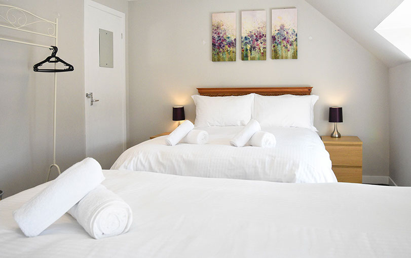 Family Triple room accommodation in Portree at Rooms on the High Street with WIFI